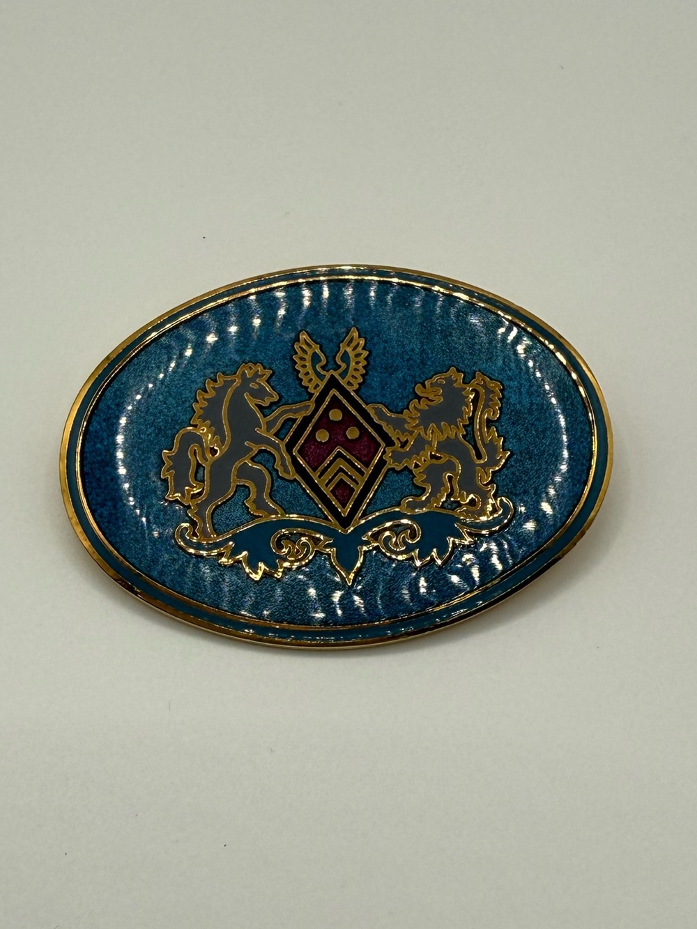 VINTAGE Isle of Skye Cloisonne enamel brooch pin Scottish crest